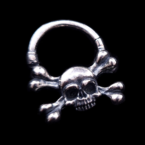 Crossbones Skull septum ring