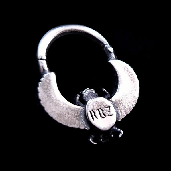 Skull Scarab septum ring