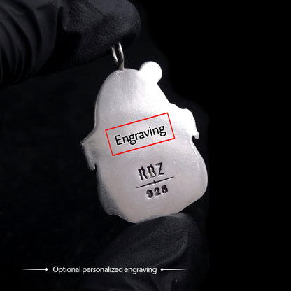 Engraving area on the back of the RBZ Jewelry Elijah pendant, marked above the RBZ 925 hallmark, for optional personalized engraving on sterling silver