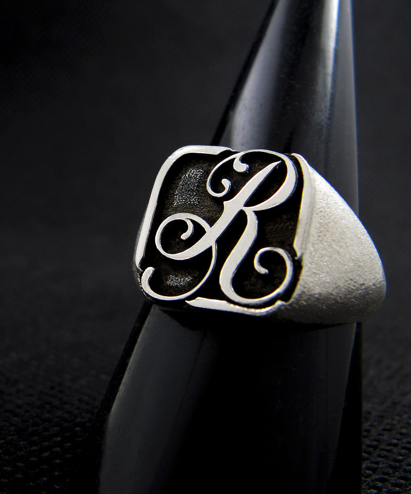 Letter "R" signet ring