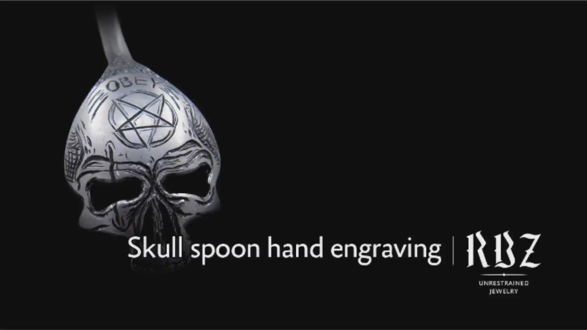 Load video: Hand engraving a skull spoon | by RBZ